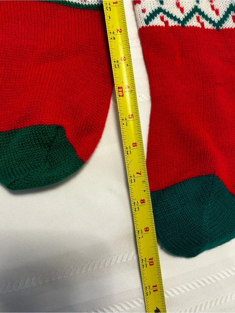 Vintage Set of 2 Christmas Stockings Baby's First Christmas Trains Red Green